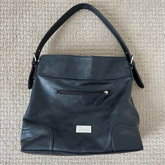 Initials Inc. Black Monogramed Hobo Shoulder Bag - Picture 5 of 8